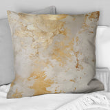 Fizz'S Beige And Gold Fantasy - Abstract Throw Pillow
