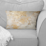 Fizz'S Beige And Gold Fantasy - Abstract Throw Pillow