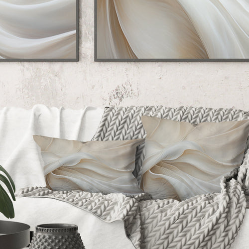 White Silk Fabric River - Fashion Throw Pillow