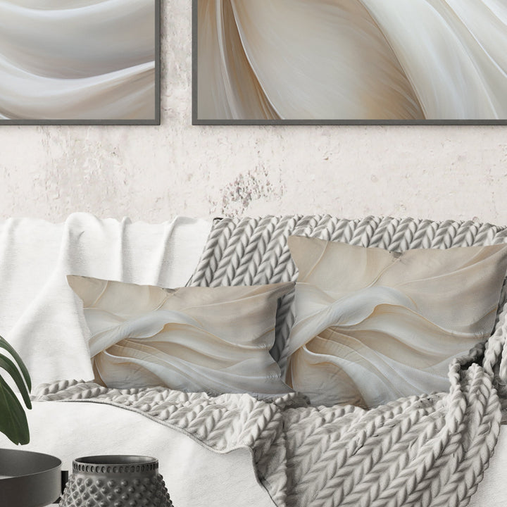 White Silk Fabric River - Fashion Throw Pillow