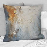 Blue And Beige Spatula Path To The Ink - Abstract Throw Pillow