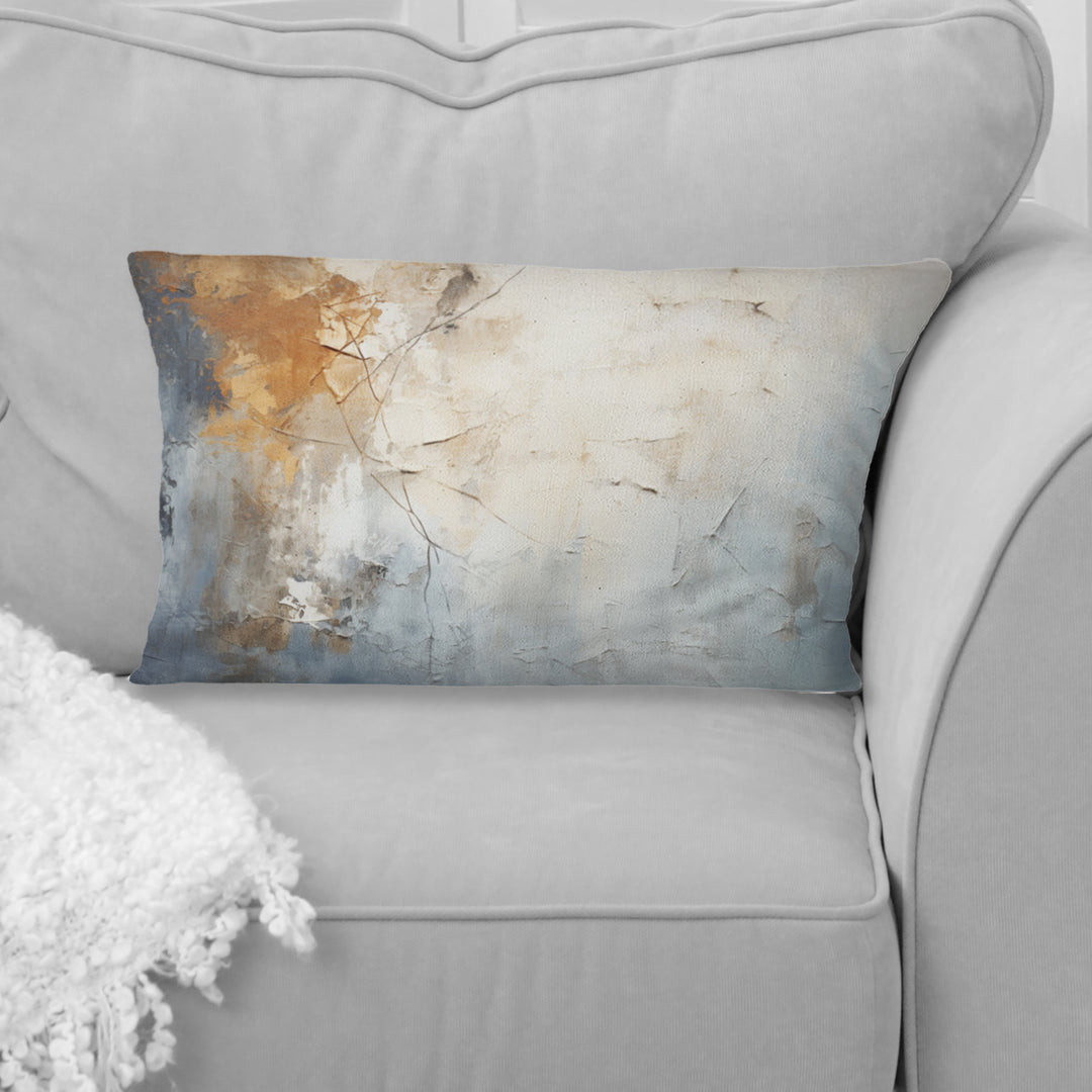 Blue And Beige Spatula Path To The Ink - Abstract Throw Pillow