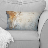 Blue And Beige Spatula Path To The Ink - Abstract Throw Pillow