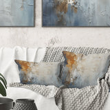 Blue And Beige Spatula Path To The Ink - Abstract Throw Pillow