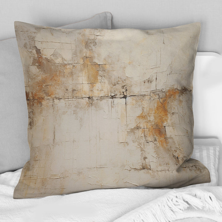 Beige Christianity Cross Of Jessus - Abstract Throw Pillow