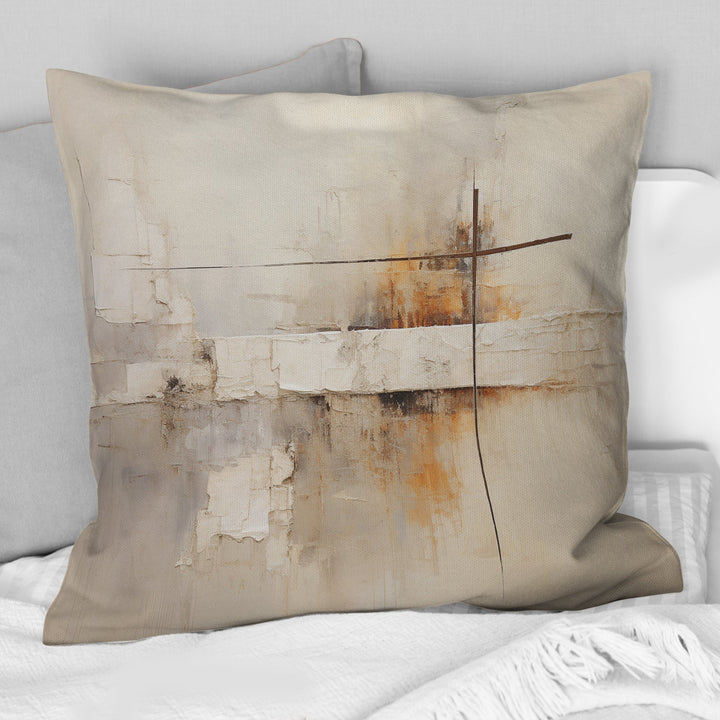 Beige Christianity Cross Of Jessus I - Christianity Throw Pillow