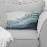 Minimalism Black And Blue Paint Wave II - Coastal Throw Pillow