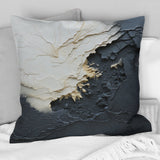 Minimalism Black And White Paint Wave III - Coastal Throw Pillow