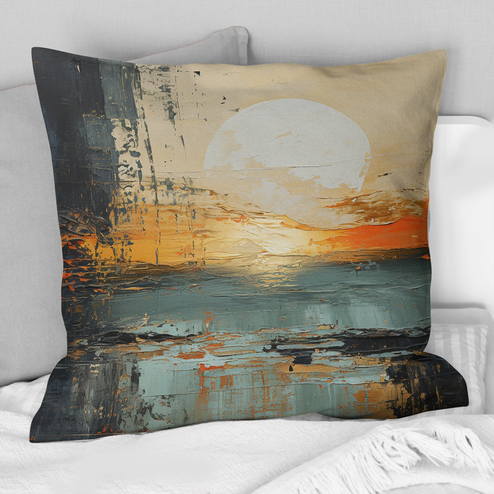 Modern Coastal Mystic Sunrise I - Coastal Throw Pillow