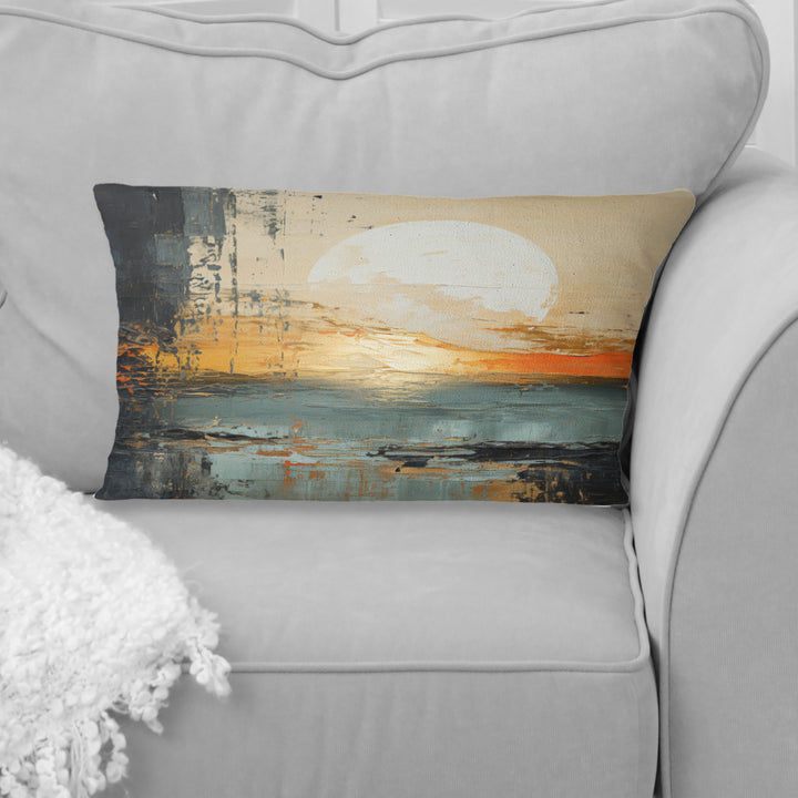 Modern Coastal Mystic Sunrise I - Coastal Throw Pillow