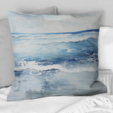 Soft Color Minimal Beach Wave - Coastal Beach Throw Pillow