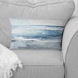 Soft Color Minimal Beach Wave - Coastal Beach Throw Pillow