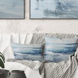 Soft Color Minimal Beach Wave - Coastal Beach Throw Pillow