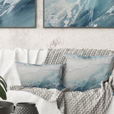 Soft Color Minimal Beach Wave I - Coastal Beach Throw Pillow