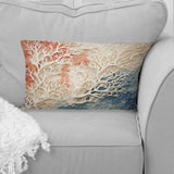 Pink And White Coastal Coral Collage I - Coastal Coral Under Water Throw Pillow