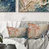 Pink And White Coastal Coral Collage I - Coastal Coral Under Water Throw Pillow