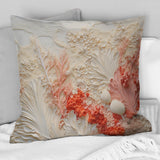 Pink And White Coastal Coral Collage V - Coastal Coral Under Water Throw Pillow