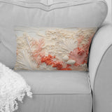 Pink And White Coastal Coral Collage V - Coastal Coral Under Water Throw Pillow