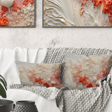 Pink And White Coastal Coral Collage V - Coastal Coral Under Water Throw Pillow