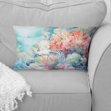 Underwater Coral Symphony II - Coastal Coral Under Water Throw Pillow