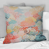 Coral Reef Barrier Expression - Coastal Coral Under Water Throw Pillow