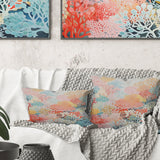 Coral Reef Barrier Expression - Coastal Coral Under Water Throw Pillow