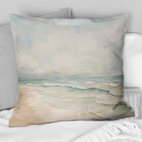 Soft Color Beach Horizon IV - Coastal Minimalism Throw Pillow