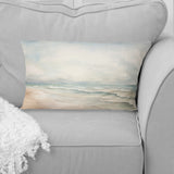 Soft Color Beach Horizon IV - Coastal Minimalism Throw Pillow