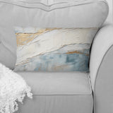 Minimalism Beige And Grey Wave Horizon II - Coastal Minimalism Throw Pillow