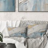 Minimalism Beige And Grey Wave Horizon II - Coastal Minimalism Throw Pillow