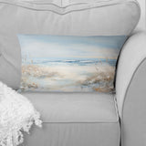 Coastal Ocean Charm In Winter - Coastal Ocean Throw Pillow