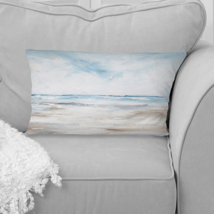 Coastal Beach Minimal Scenery I - Coastal Ocean Throw Pillow