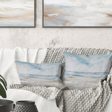 Coastal Beach Minimal Scenery I - Coastal Ocean Throw Pillow