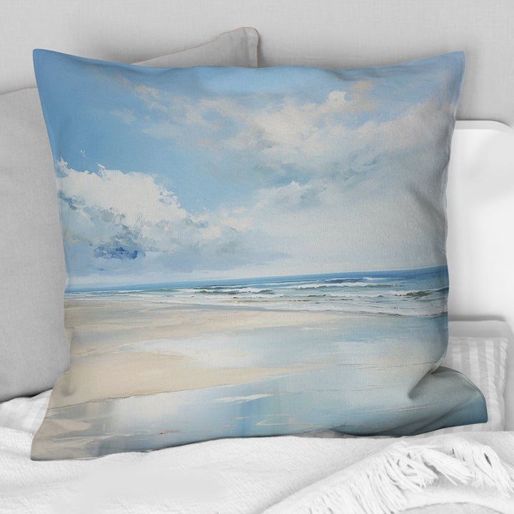 Coastal Beach Minimal Scenery II - Coastal Ocean Throw Pillow