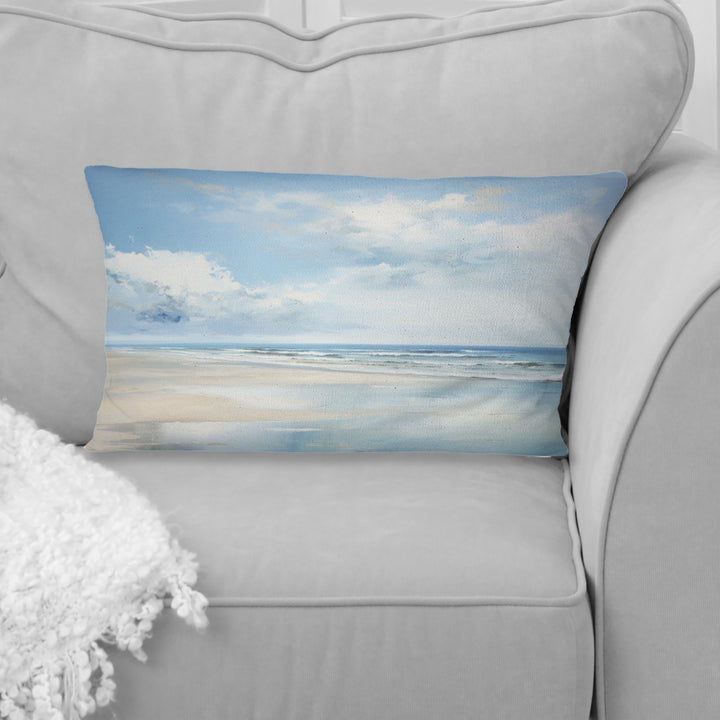 Coastal Beach Minimal Scenery II - Coastal Ocean Throw Pillow
