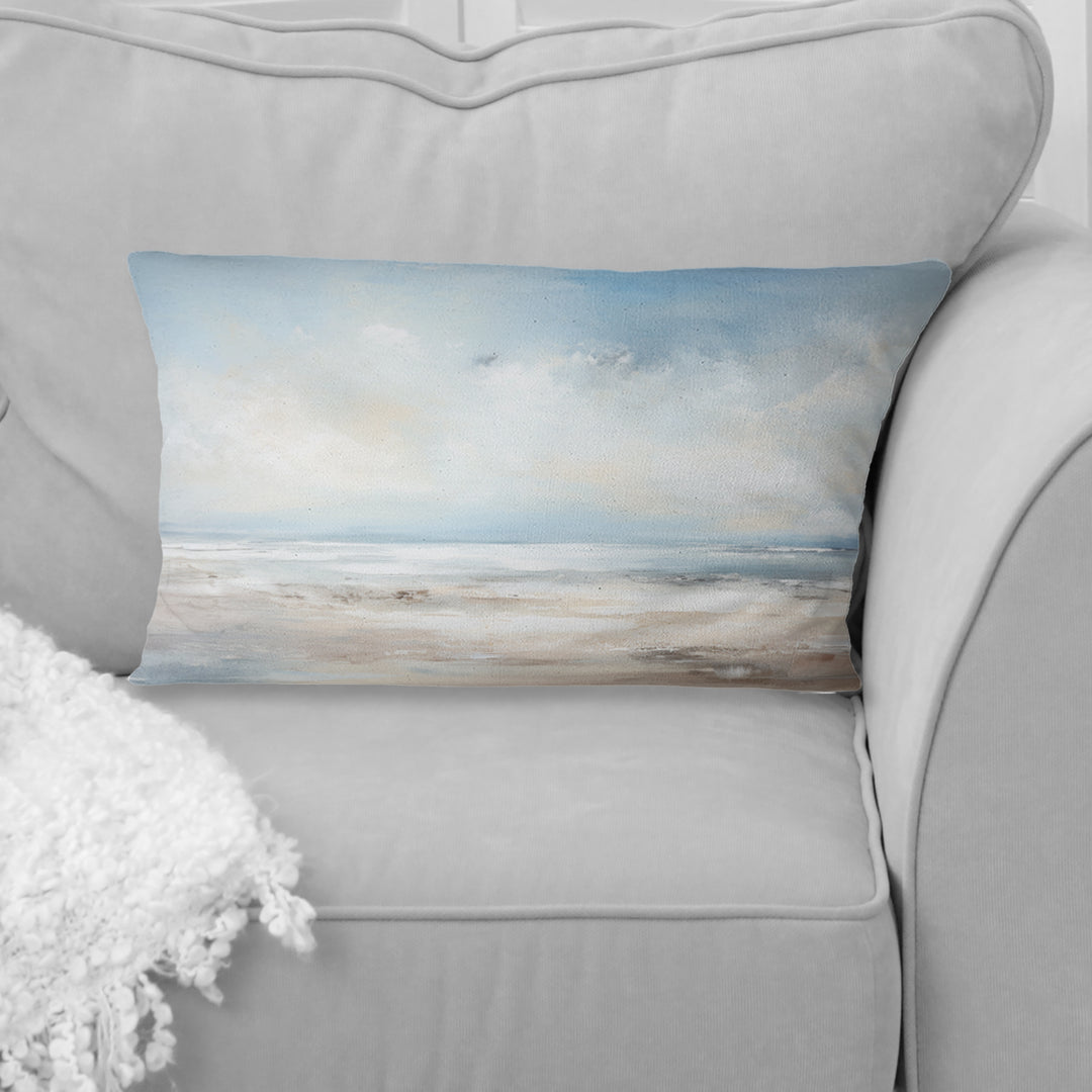 Coastal Beach Minimal Scenery III - Coastal Ocean Throw Pillow