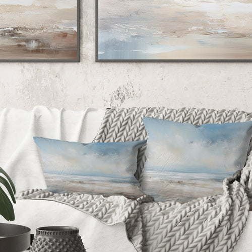 Coastal Beach Minimal Scenery III - Coastal Ocean Throw Pillow