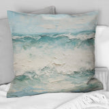 Minimalism Wave Horizon I - Coastal Ocean Throw Pillow