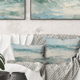 Minimalism Wave Horizon I - Coastal Ocean Throw Pillow