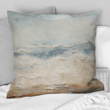 Modern Coastal Beige And Grey River - Coastal Ocean Throw Pillow