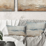 Modern Coastal Beige And Grey River - Coastal Ocean Throw Pillow
