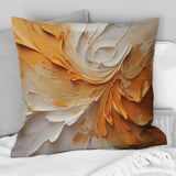 Gold And Beige Soft Wave Paint II - Abstract Shapes Throw Pillow