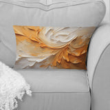 Gold And Beige Soft Wave Paint II - Abstract Shapes Throw Pillow