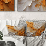 Gold And Beige Soft Wave Paint II - Abstract Shapes Throw Pillow