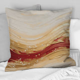 Gold And Red Soft Wave Fusion - Abstract Shapes Throw Pillow