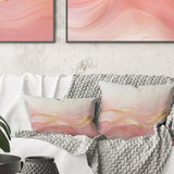 Gold And Pink Soft Wave Fusion II - Abstract Shapes Throw Pillow