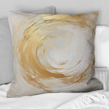 Gold And White Soft Wave Vortex I - Abstract Spirals Throw Pillow