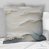 White And Blue Wave Papercut Style I - Coastal Waves Throw Pillow