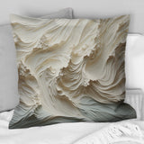White And Blue Wave Papercut Style II - Coastal Waves Throw Pillow