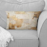 Beige And Gold Dream Collage I - Abstract Shapes Throw Pillow